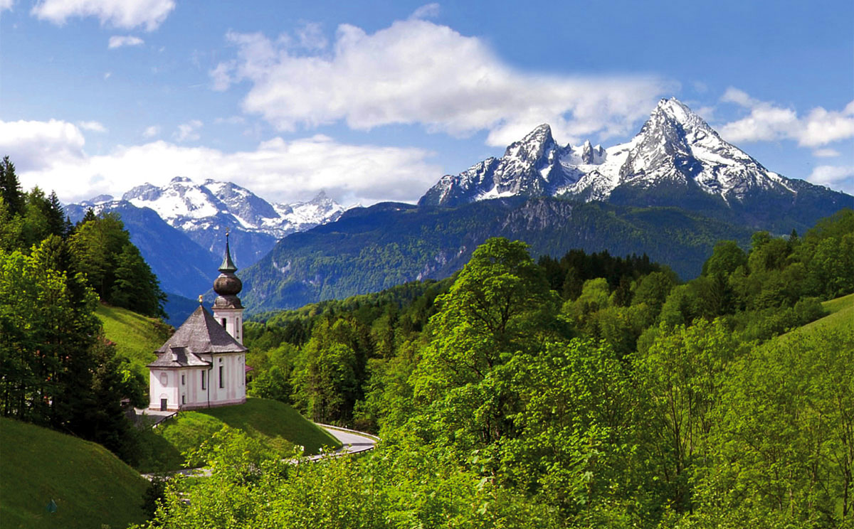 Wallfahrtskirche Maria Gern mit Watzmann Wallfahrtskirche Maria Gern mit Watzmann